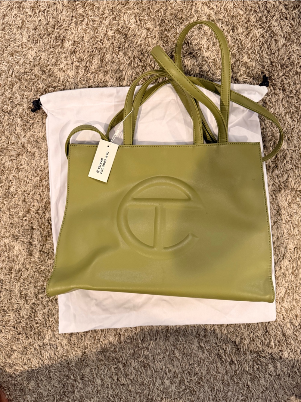 Telfar Olive Green Logo Tote